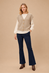 Blusa crochet botoes BEGE. -1-